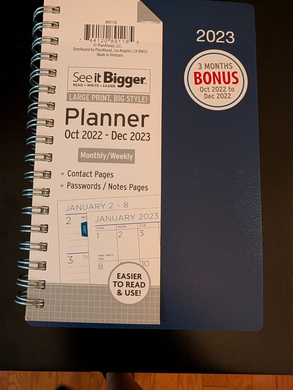 Navy 2023 Planner - Monthly/Weekly Organizer